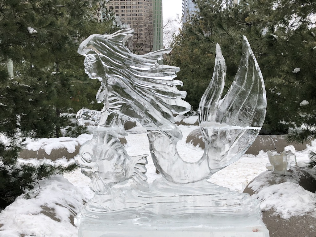 Mermaid ice sculpture