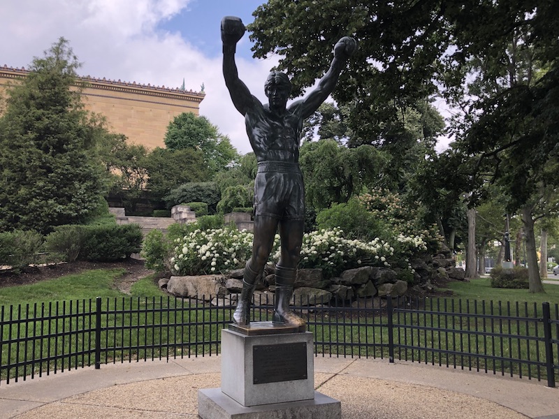 Rocky sculpture.